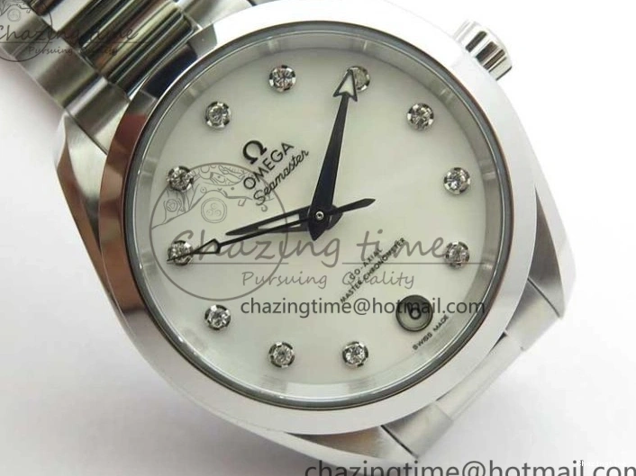 0512 Flexible Aqua Terra 150M 34mm Ladies SS VSF 1:1 Best Edition White MOP Dial Diamonds Markers on SS Bracelet A 7930